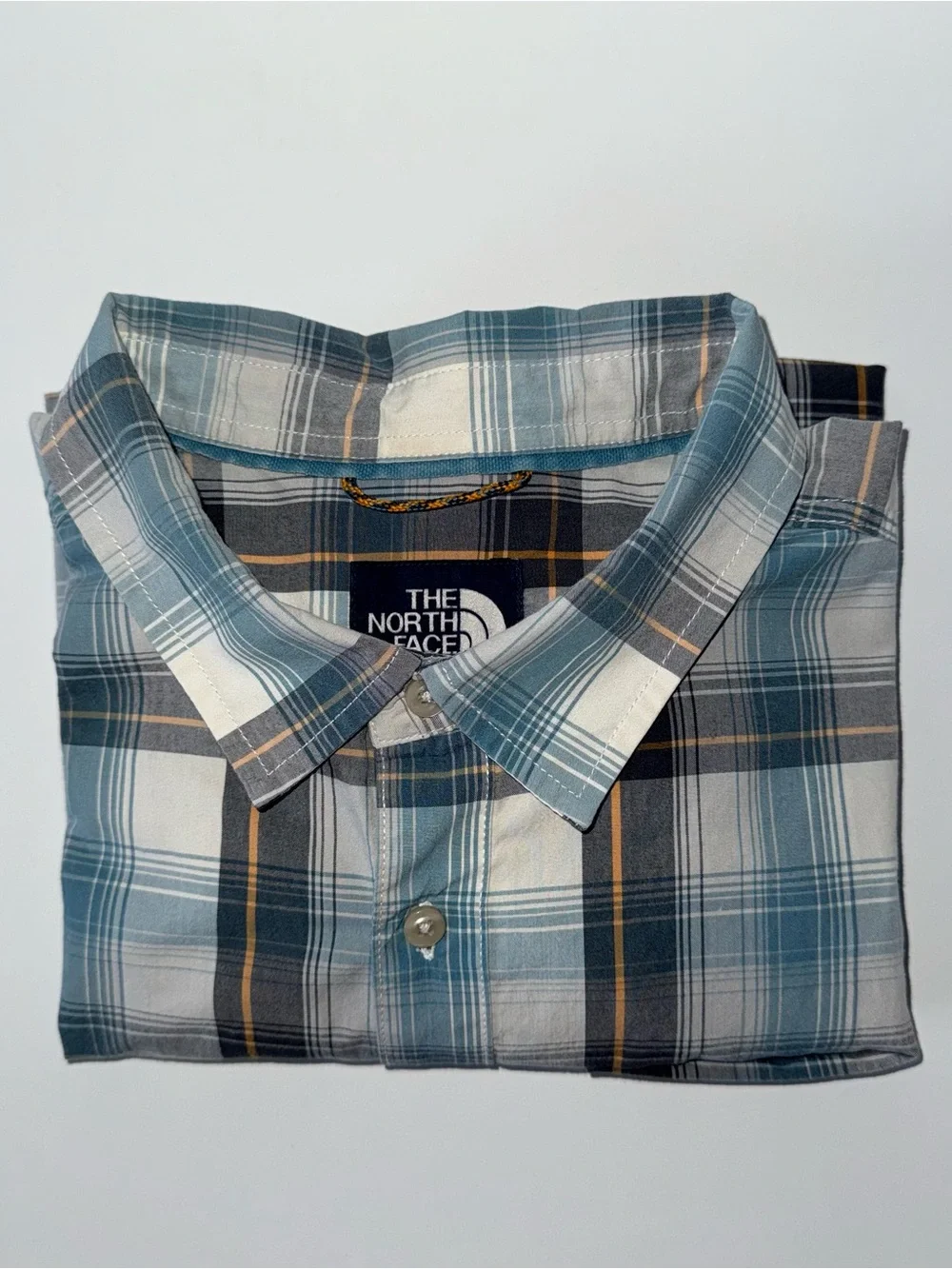The North Face Plaid Outdoor Short Sleeve Shirt Men's XL Performance Blue